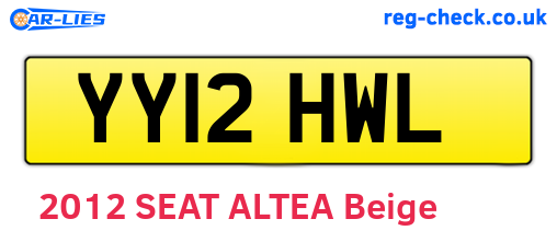 YY12HWL are the vehicle registration plates.