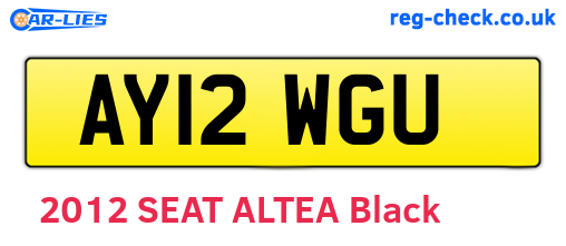 AY12WGU are the vehicle registration plates.