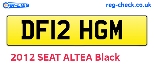 DF12HGM are the vehicle registration plates.