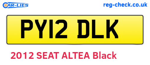PY12DLK are the vehicle registration plates.