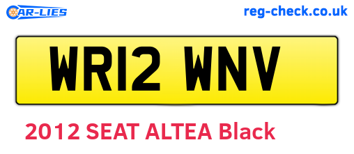 WR12WNV are the vehicle registration plates.