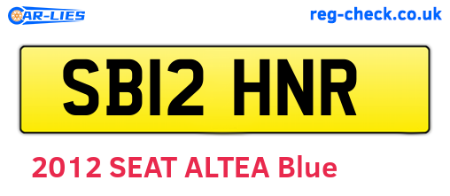 SB12HNR are the vehicle registration plates.