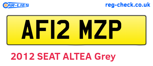 AF12MZP are the vehicle registration plates.