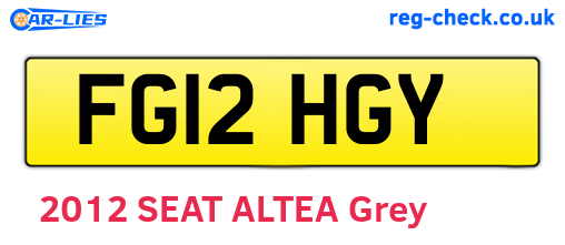 FG12HGY are the vehicle registration plates.