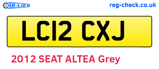 LC12CXJ are the vehicle registration plates.