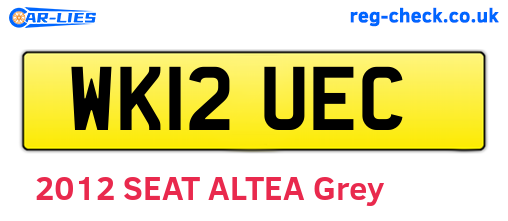 WK12UEC are the vehicle registration plates.