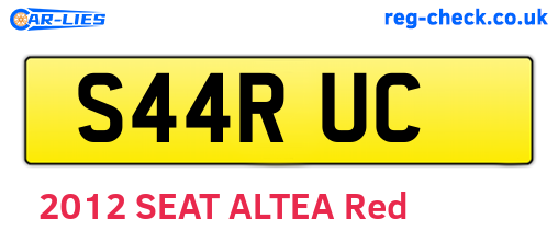 S44RUC are the vehicle registration plates.