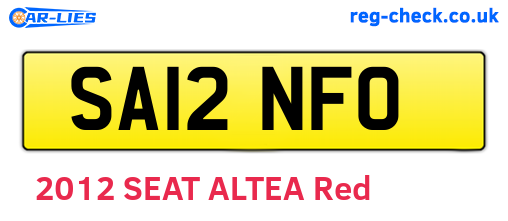 SA12NFO are the vehicle registration plates.