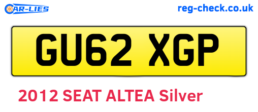 GU62XGP are the vehicle registration plates.