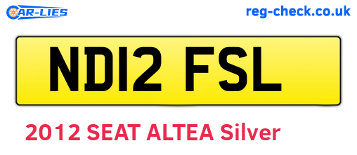 ND12FSL are the vehicle registration plates.