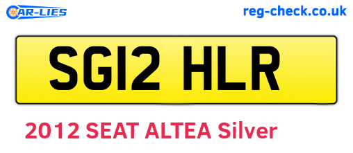 SG12HLR are the vehicle registration plates.