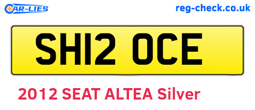 SH12OCE are the vehicle registration plates.