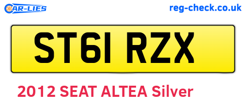 ST61RZX are the vehicle registration plates.