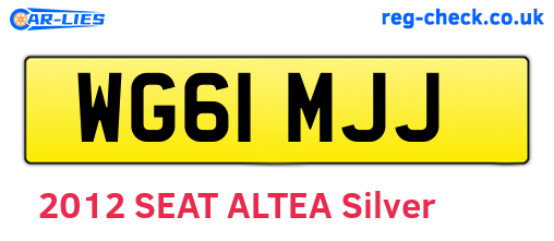 WG61MJJ are the vehicle registration plates.