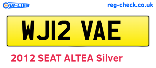 WJ12VAE are the vehicle registration plates.