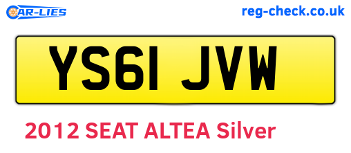 YS61JVW are the vehicle registration plates.