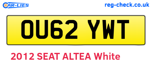 OU62YWT are the vehicle registration plates.