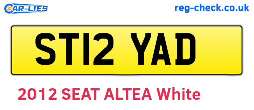 ST12YAD are the vehicle registration plates.