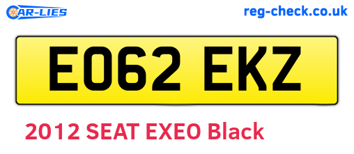 EO62EKZ are the vehicle registration plates.