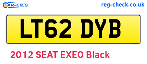 LT62DYB are the vehicle registration plates.