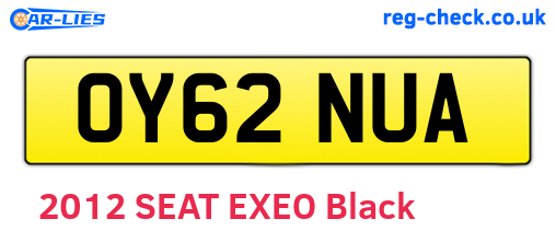OY62NUA are the vehicle registration plates.