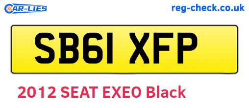 SB61XFP are the vehicle registration plates.