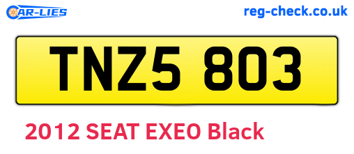 TNZ5803 are the vehicle registration plates.