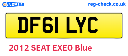 DF61LYC are the vehicle registration plates.
