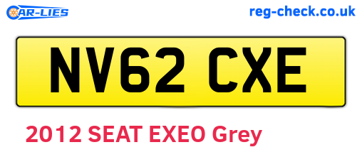 NV62CXE are the vehicle registration plates.