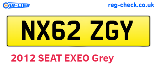 NX62ZGY are the vehicle registration plates.