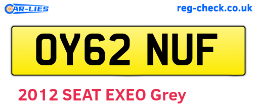 OY62NUF are the vehicle registration plates.