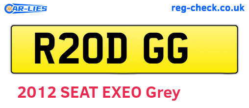 R20DGG are the vehicle registration plates.