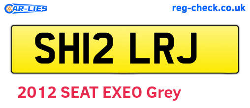 SH12LRJ are the vehicle registration plates.