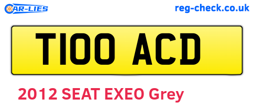 T100ACD are the vehicle registration plates.