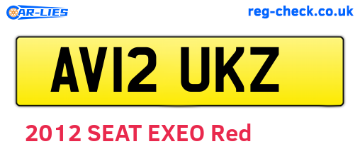 AV12UKZ are the vehicle registration plates.