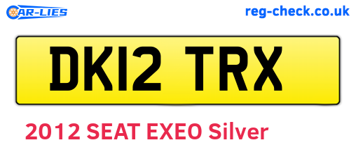 DK12TRX are the vehicle registration plates.