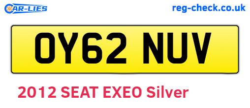 OY62NUV are the vehicle registration plates.
