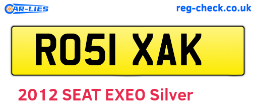 RO51XAK are the vehicle registration plates.