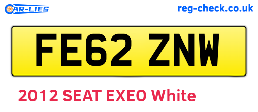 FE62ZNW are the vehicle registration plates.