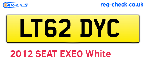 LT62DYC are the vehicle registration plates.