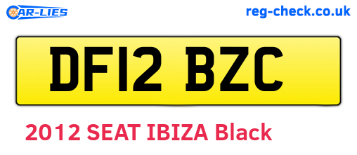 DF12BZC are the vehicle registration plates.