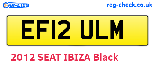 EF12ULM are the vehicle registration plates.
