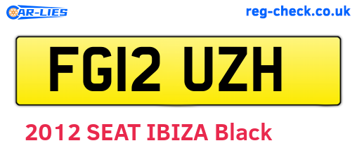 FG12UZH are the vehicle registration plates.
