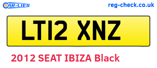 LT12XNZ are the vehicle registration plates.