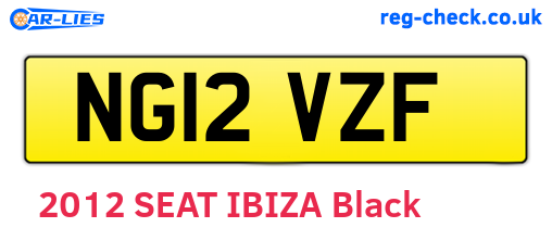 NG12VZF are the vehicle registration plates.