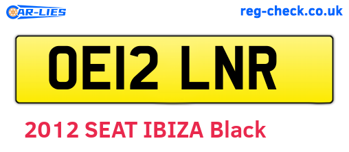 OE12LNR are the vehicle registration plates.