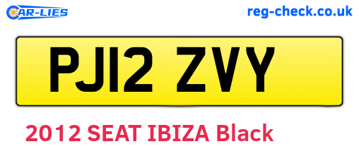 PJ12ZVY are the vehicle registration plates.