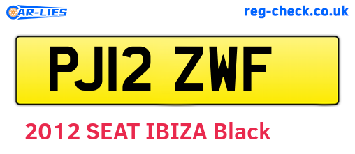 PJ12ZWF are the vehicle registration plates.