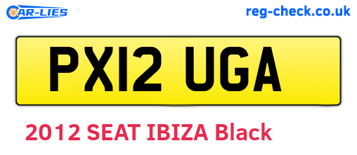 PX12UGA are the vehicle registration plates.