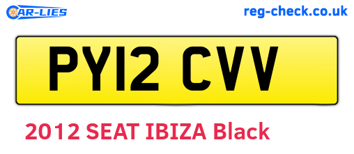 PY12CVV are the vehicle registration plates.